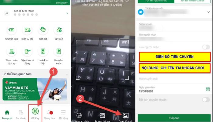 Nạp tiền Kubet bằng hình thức QR Code